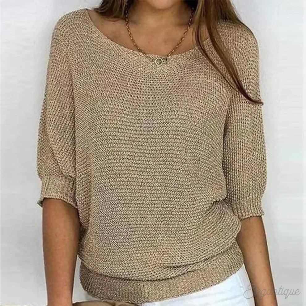 Lightweight Cotton Blend Casual Sweater
