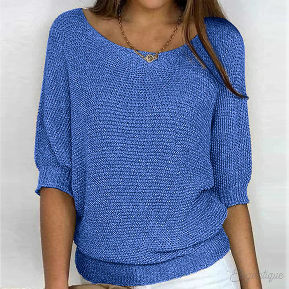 Lightweight Cotton Blend Casual Sweater