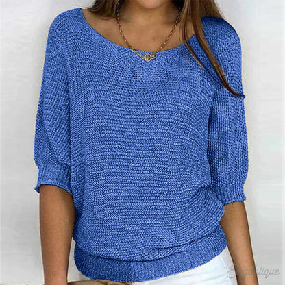 Lightweight Cotton Blend Casual Sweater