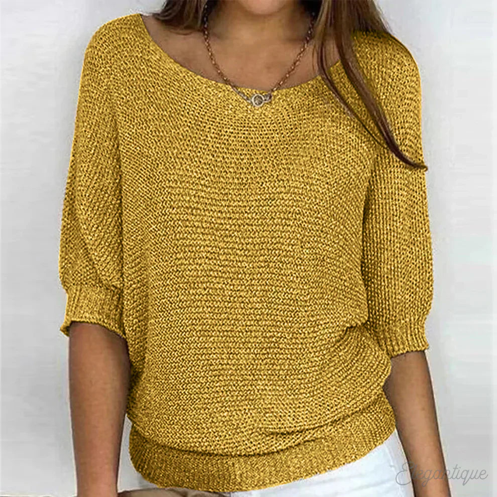 Lightweight Cotton Blend Casual Sweater