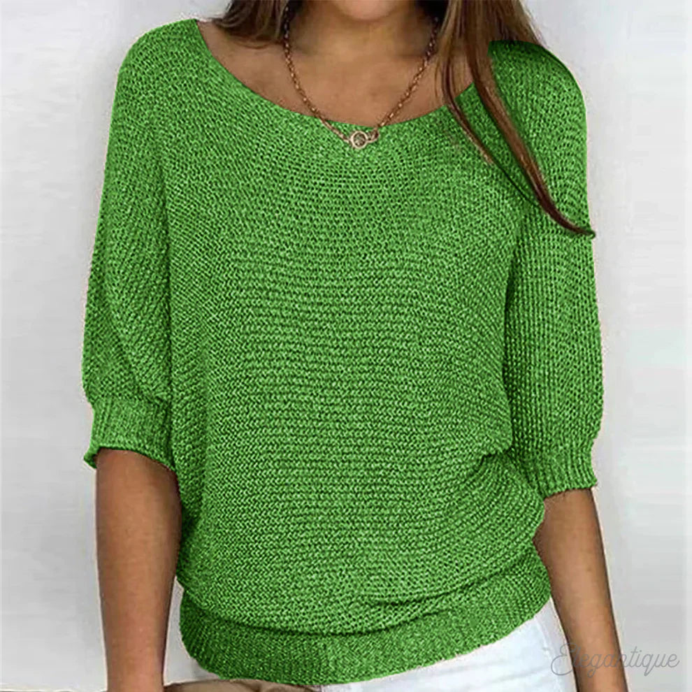 Lightweight Cotton Blend Casual Sweater