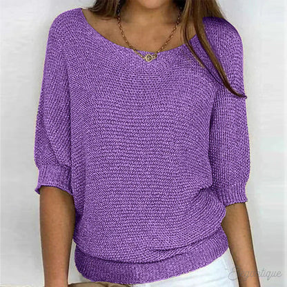 Lightweight Cotton Blend Casual Sweater