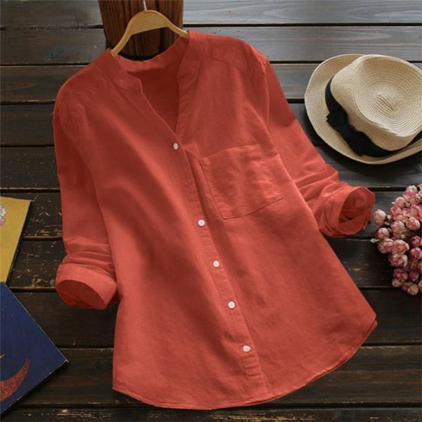 Lightweight Cotton Button Blouse