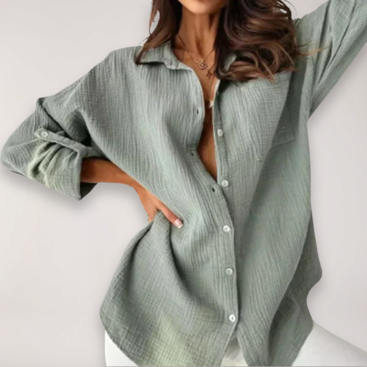 Lightweight Cotton Button Front Shirt