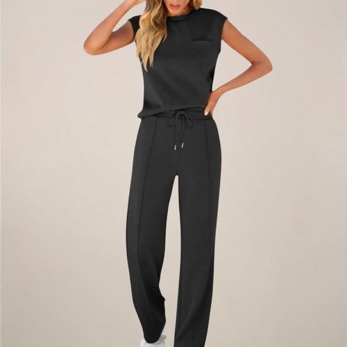 Lightweight Cotton Drawstring Jogger Set