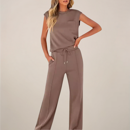 Lightweight Cotton Drawstring Jogger Set