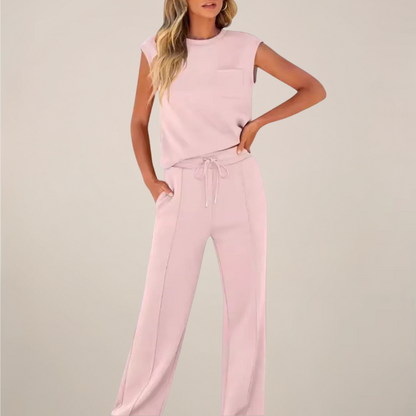 Lightweight Cotton Drawstring Jogger Set