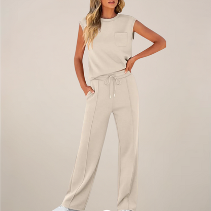 Lightweight Cotton Drawstring Jogger Set