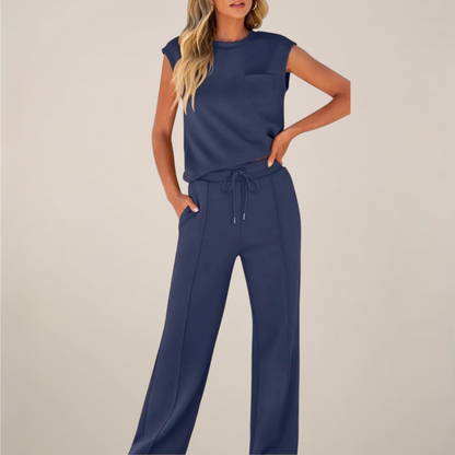 Lightweight Cotton Drawstring Jogger Set