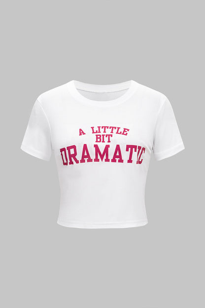 Lightweight Cotton Letter Print Mens T Shirt