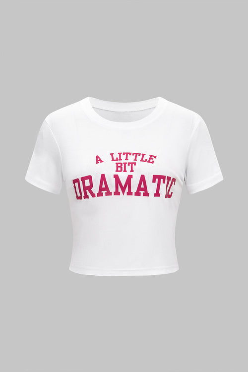 Lightweight Cotton Letter Print Mens T Shirt