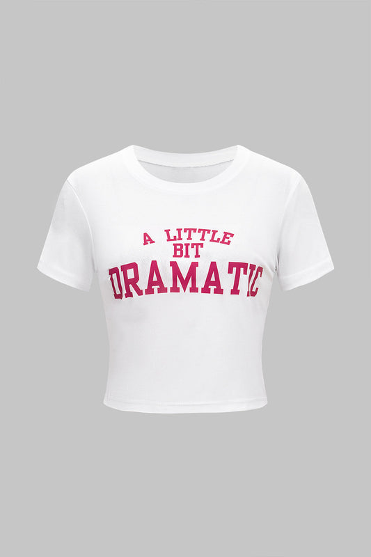 Lightweight Cotton Letter Print Mens T Shirt