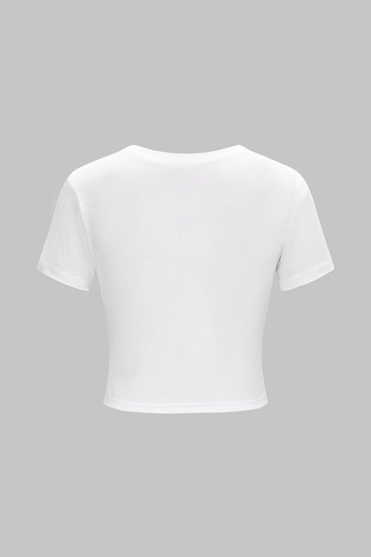Lightweight Cotton Letter Print Mens T Shirt