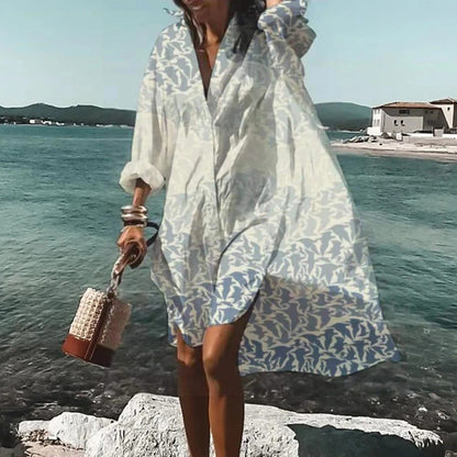 Lightweight Cotton Printed Midi Dress