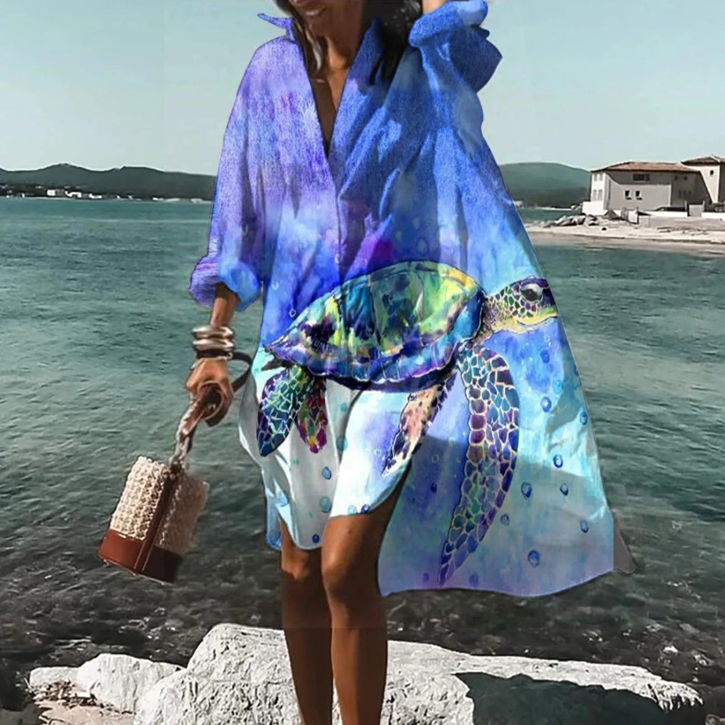 Lightweight Cotton Printed Midi Dress