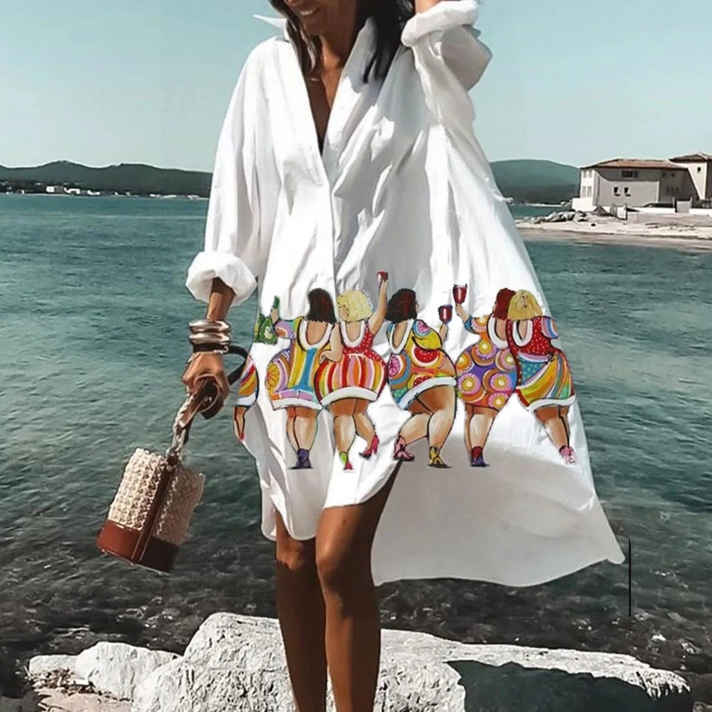 Lightweight Cotton Printed Midi Dress