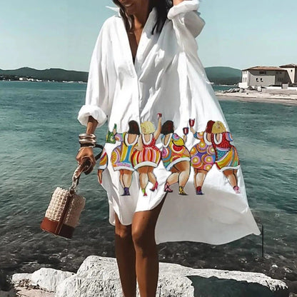 Lightweight Cotton Printed Midi Dress