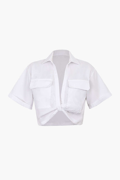 Lightweight Cotton Twist Hem Shirt