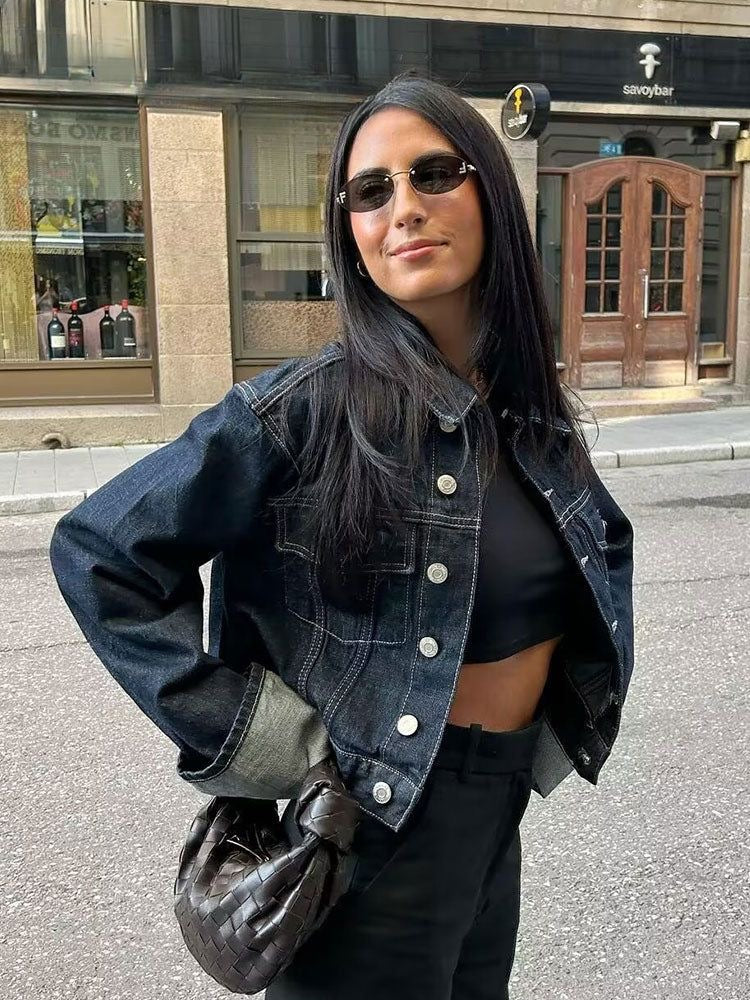 Lightweight Cropped Jacket Two Piece Set
