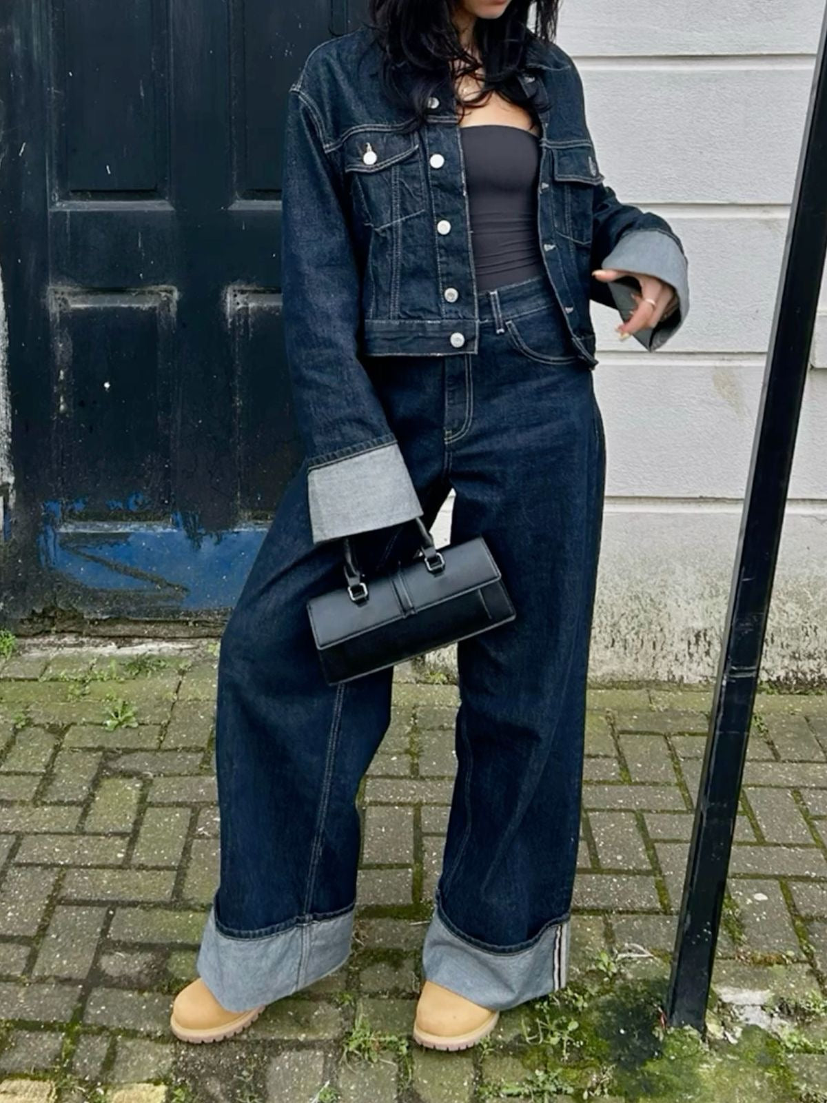 Lightweight Cropped Jacket Two Piece Set