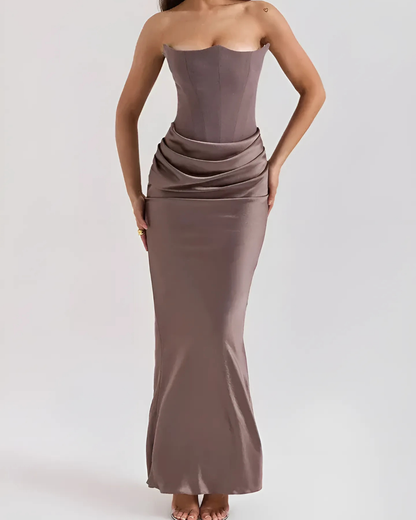 Lightweight Draped V-Neck Maxi Dress