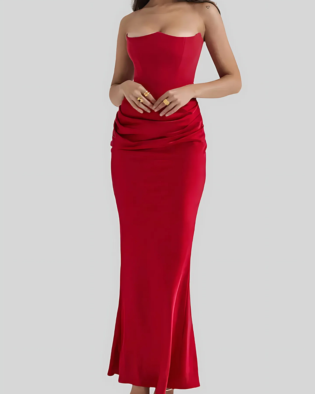 Lightweight Draped V-Neck Maxi Dress