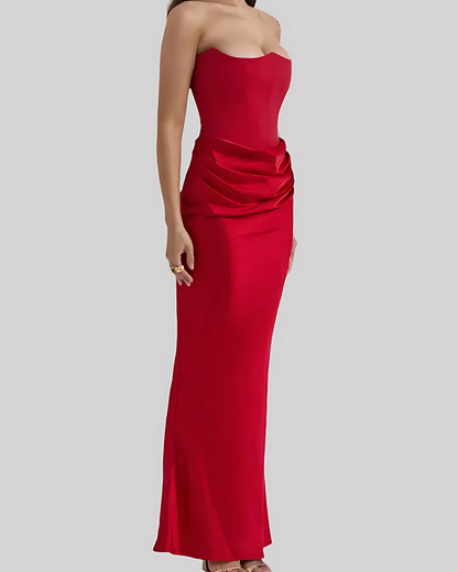 Lightweight Draped V-Neck Maxi Dress