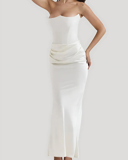 Lightweight Draped V-Neck Maxi Dress