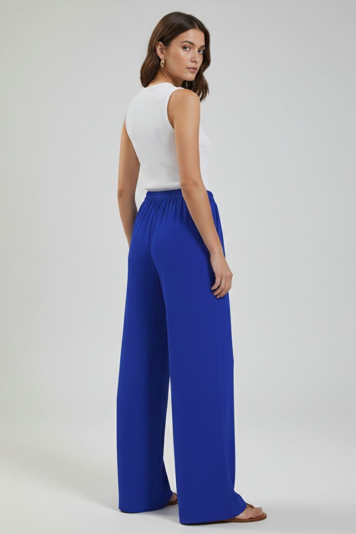 Lightweight Drawstring Waist Palazzo Pants