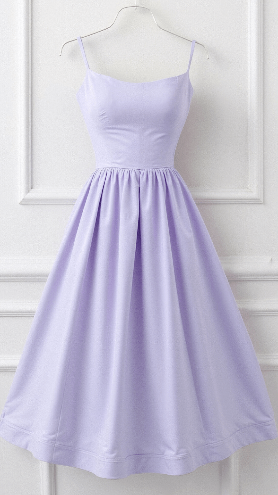 Lightweight Flared Midi Dress with Ascot Neckline