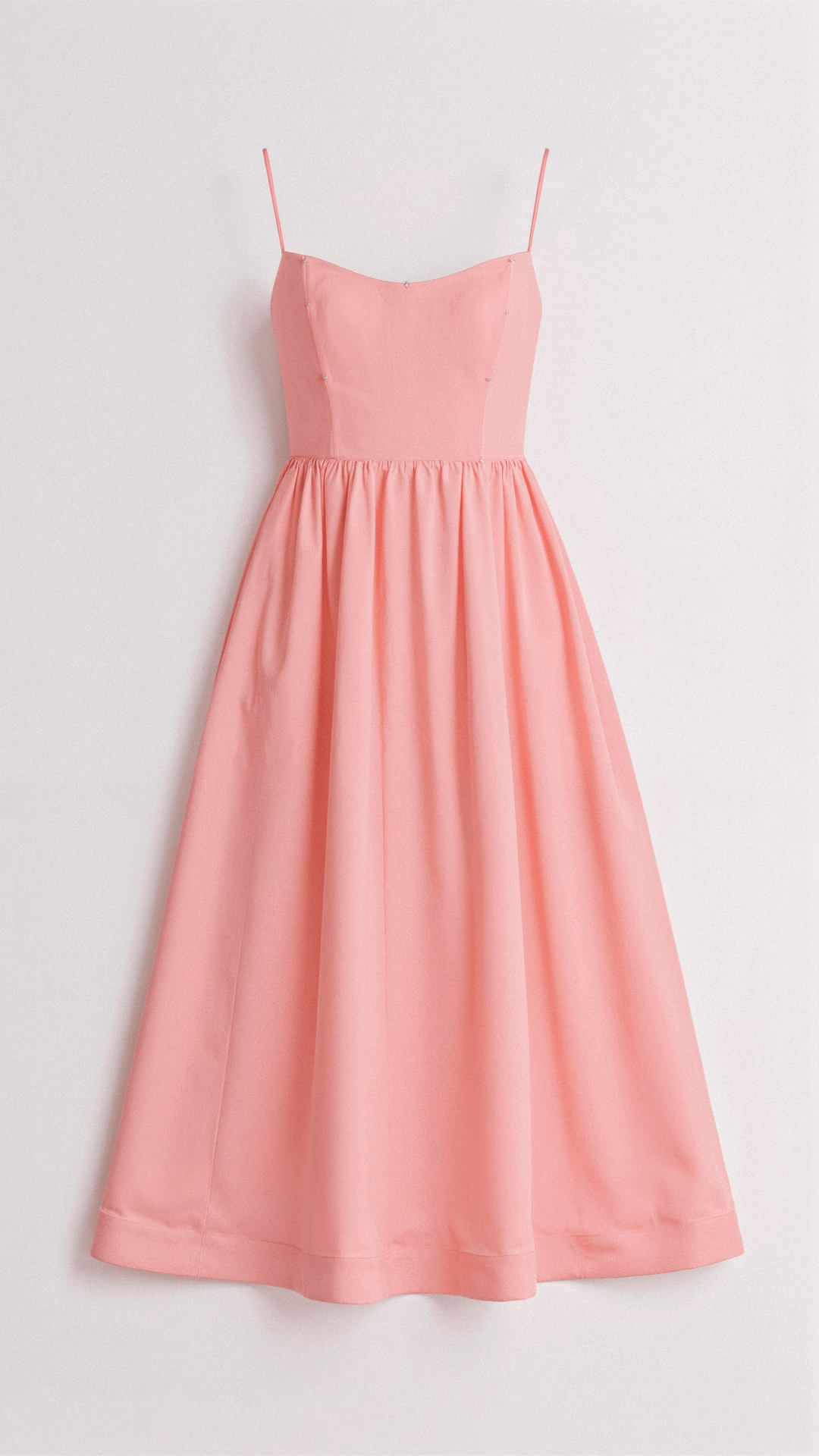 Lightweight Flared Midi Dress with Ascot Neckline