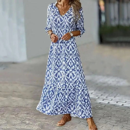 Lightweight Floral Pattern Maxi Dress