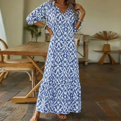 Lightweight Floral Pattern Maxi Dress