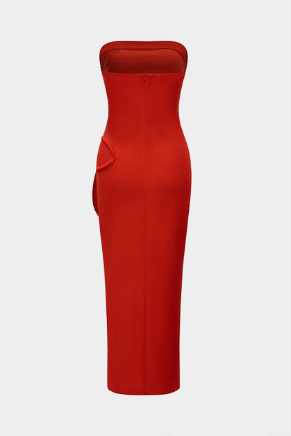 Lightweight Floral Strapless Maxi Dress