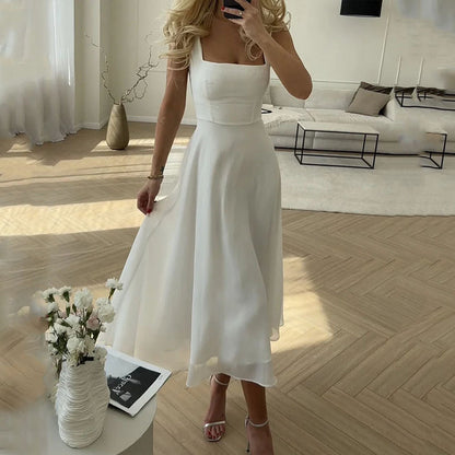 Lightweight Flowing Skirt Midi Dress
