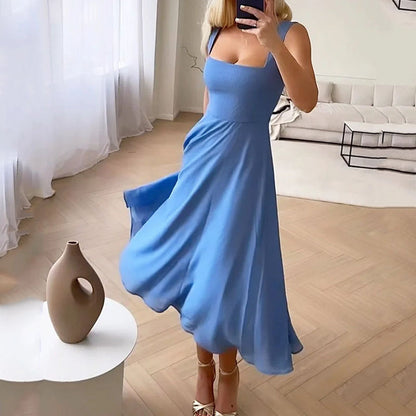 Lightweight Flowing Skirt Midi Dress