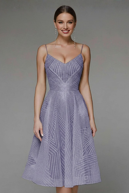 Lightweight Geometric Pattern Midi Dress