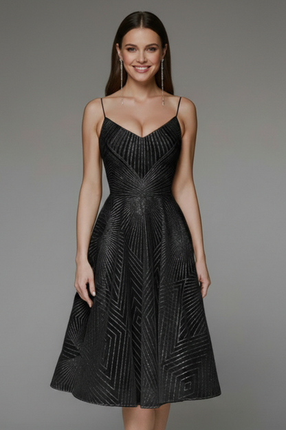 Lightweight Geometric Pattern Midi Dress