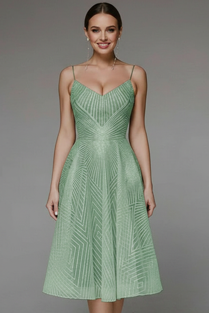 Lightweight Geometric Pattern Midi Dress