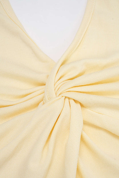 Lightweight Halter Neck Twist Knot Crop Top