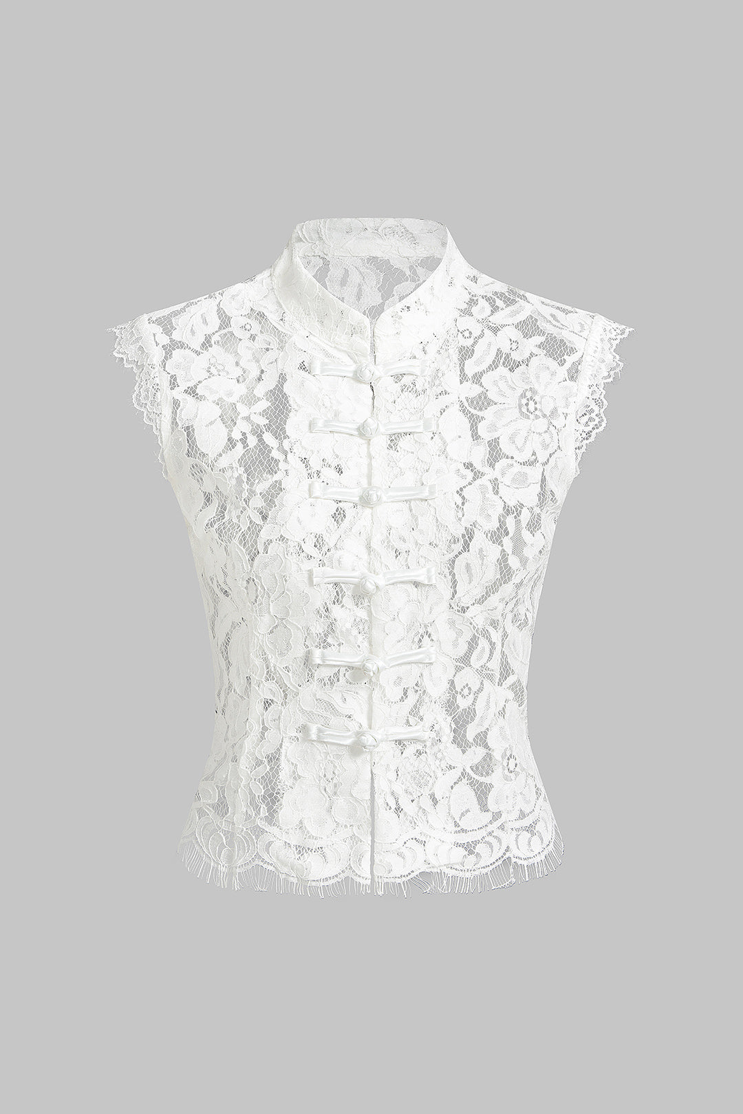 Lightweight Lace Mock Neck Tank Top