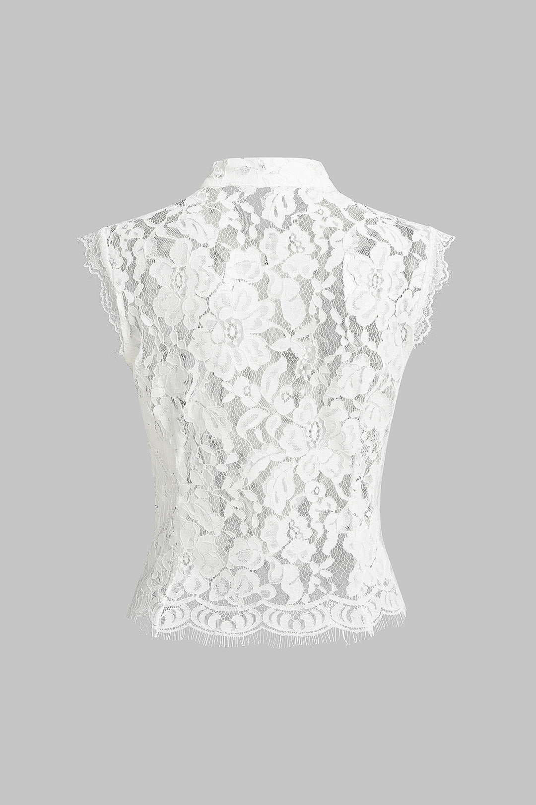 Lightweight Lace Mock Neck Tank Top