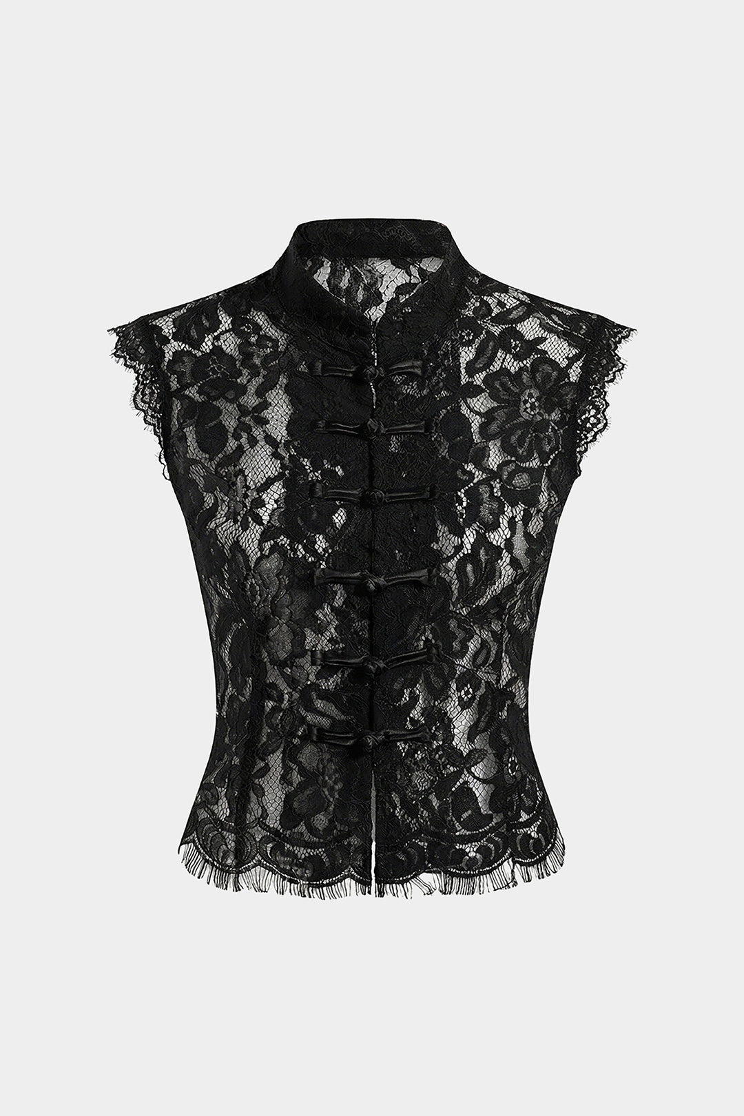 Lightweight Lace Mock Neck Tank Top