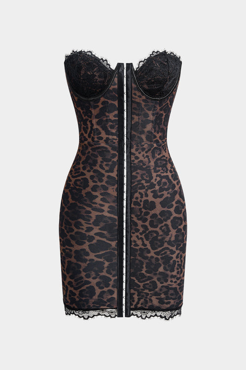 Lightweight Leopard Print Wrap Mini Dress