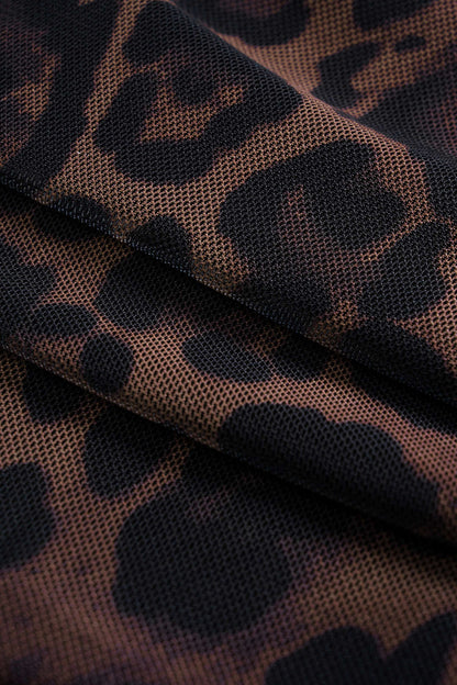 Lightweight Leopard Print Wrap Mini Dress