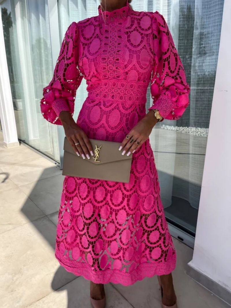 Lightweight Long Sleeve Midi Evening Dress