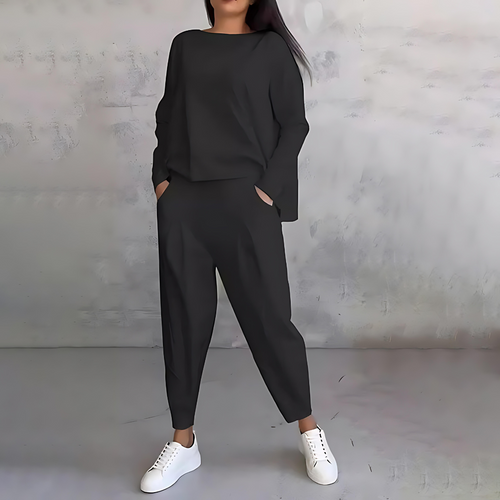 Lightweight Long Sleeve Top And Tapered Pants Two Piece Set