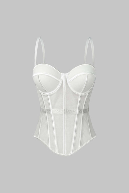 Lightweight Mesh Sweetheart Cami Top