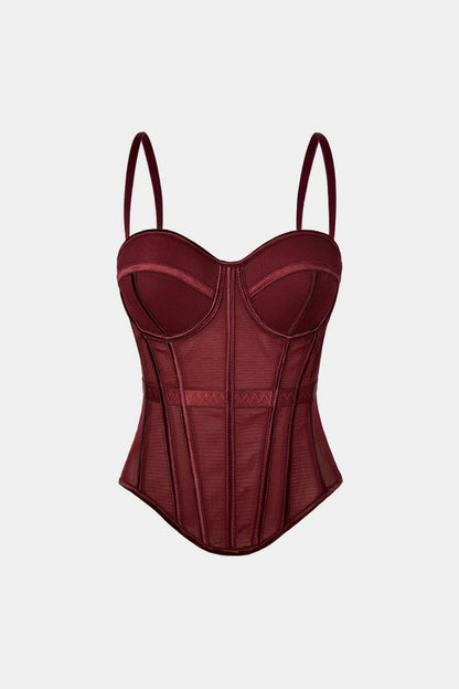 Lightweight Mesh Sweetheart Cami Top