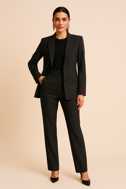 Lightweight Notched Lapel Women's Suit Set